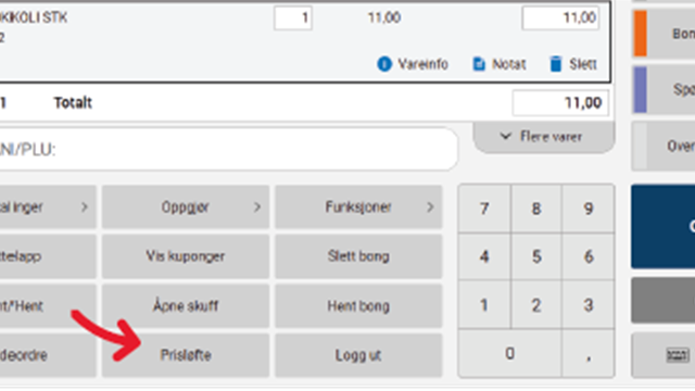 REGISTRERING I KASSA